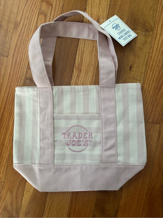 Trader Joe'S Handbags - Trader Joe’s mini tote bag color Pink striped Canvas